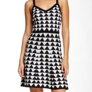 Trina Turk Geometric Pattern Spaghetti Strap Knit Dress Size M